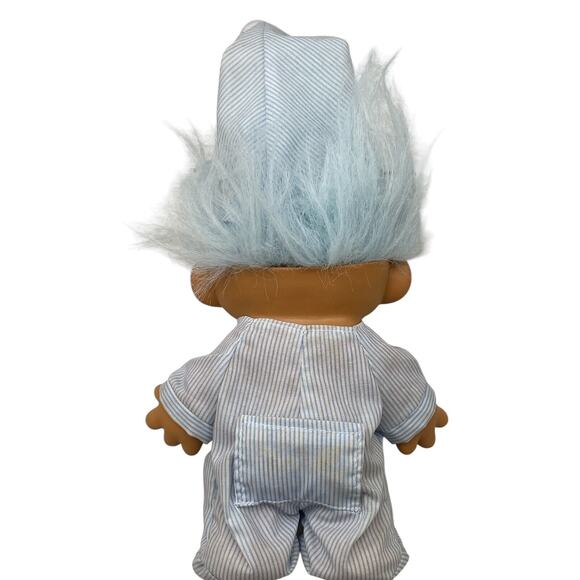 Vintage Russ Bedtime Troll Doll Sleepy Time Blue Pajamas and Nightcap - Picture 2 of 10